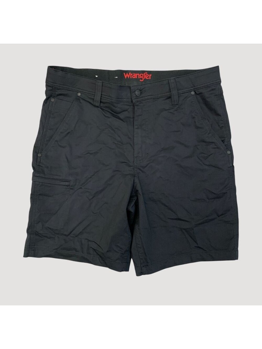 NWOT Wrangler Regular Fit Men's 34 Black Cargo Shorts Durable Stretched